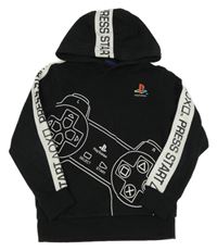 Černo-bílá mikina s ovladačem a kapucí - PlayStation Next