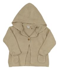 Béžový propínací svetr s kapucí M&S