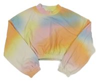 Barevná batikovaná crop mikina H&M