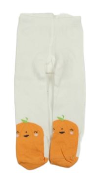 Bílé punčocháče s dýněmi 