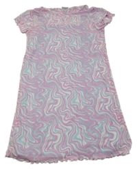 Lila-světlemodré vzorované síťované šaty Y.F.K.