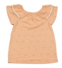 Neonově oranžové tričko s palmami 