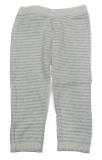 Bílo-šedé pruhované pletené tepláky F&F