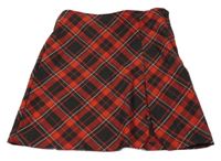 Červeno-černo-bílá kostkovaná sukně H&M