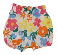 Bílo-barevné květované kraťasy PatPat