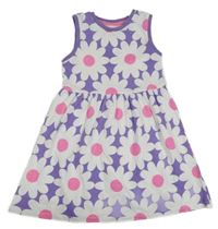 Fialovo-bílo-růžové květované šaty M&S