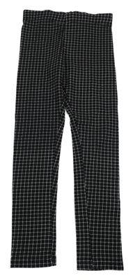 Černo-bílé kostkované zateplené legíny H&M