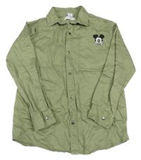 Khaki riflová košilová bunda s Mickeym Zara