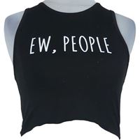 Dámský černý crop top s nápisem Shein 
