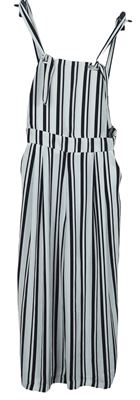 Dámské bílo-černé pruhované laclové culottes kalhoty Stradivarius 