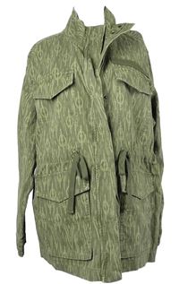 Dámská khaki vzorovaná riflová parka s nápisem M&S