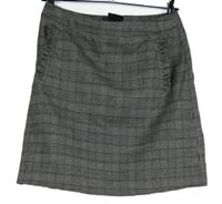 Dámská šedo-černá kostkovaná sukně s volánky F&F