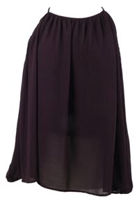 Dámská vínová plisovaná šifonová halenka s volnými rameny New Look 