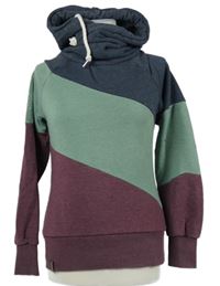 Dámská tmavomodro-zeleno-vínová mikina s komínovým límcem Naketano 