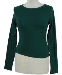 Dámské tmavozelené crop triko H&M