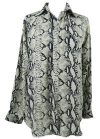 Dámská tmavomodro-šedá vzorovaná halenka Boohoo 