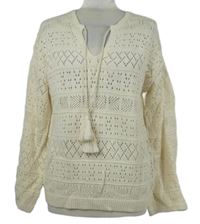 Dámský smetanový ažurový svetr Papaya 