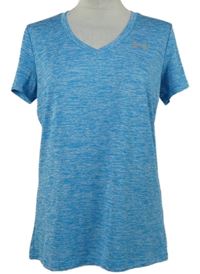 Dámské modré melírované sportovní funkční tričko Under Armour 