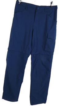 Dámské tmavomodré šusťákové outdoorové  kalhoty s kapsami Tchibo 