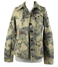 Dámský béžový květovaný plátěný kabátek Khujo 