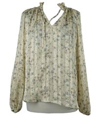 Dámská béžová kytičkovaná šifonová halenka H&M