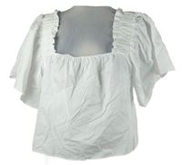 Dámská bílá crop halenka s rozšířenými rukávy Zara 