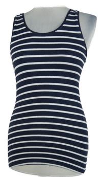 Dámský tmavomodro-bílý pruhovaný top H&M