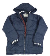 Tmavomodrá šusťáková zimní bunda s kapucí Matalan