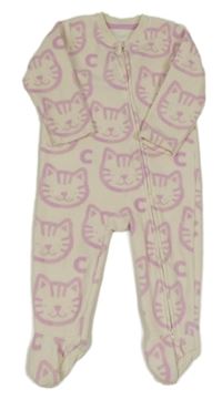 Bílý fleecový overal s kočkami George