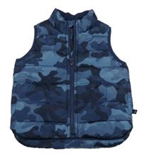 Modrá army šusťáková zateplená vesta GAP