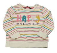 Bílo-barevná pruhovaná mikina s nápisem George