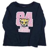 Tmavomodré triko s číslem a šelmou Primark