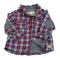 Modro-červeno-bílá kostkovaná pošitá košile H&M