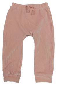 Světlerůžové žebrované sametové kalhoty Little nutmeg