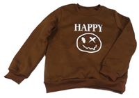 Hnědá mikina se smajlíkem 