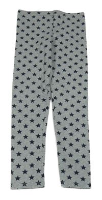 Šedé melírované legíny s hvězdami