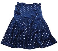 Tmavomodré sametové šaty s hvězdami Pocopiano