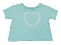 Světlemodré crop tričko se srdíčkem TU