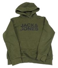 Khaki mikina s logem a kapucí Jack & Jones