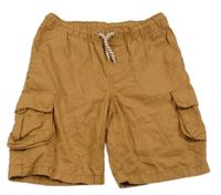 Hnědé plátěné cargo kraťasy Yigga