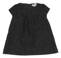 Černo-stříbrné šaty Mango