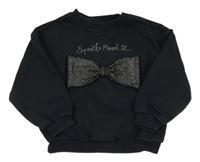 Černá mikina se třpytivou mašlí ZARA