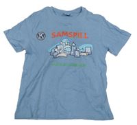 Světlemodré tričko s postavami CLIQUE