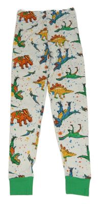 Bílo-barevné spodní kalhoty s dinosaury dunnes