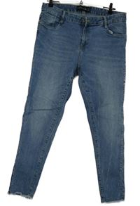 Dámské modré elastické roztřepené rifle s kamínky Kapalua