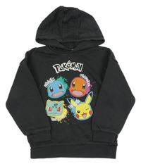 Tmavošedá mikina Pokémon s kapucí Primark