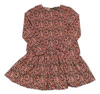 Černo-růžové květované šaty Primark