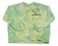 Zeleno-žlutá vzorovaná mikina s motýlem zn. H&M
