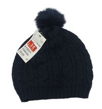 Nové - Tmavomodrá čepice s bambulí H&M