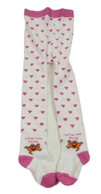Bílé punčocháče se srdíčky a Little Miss Fun